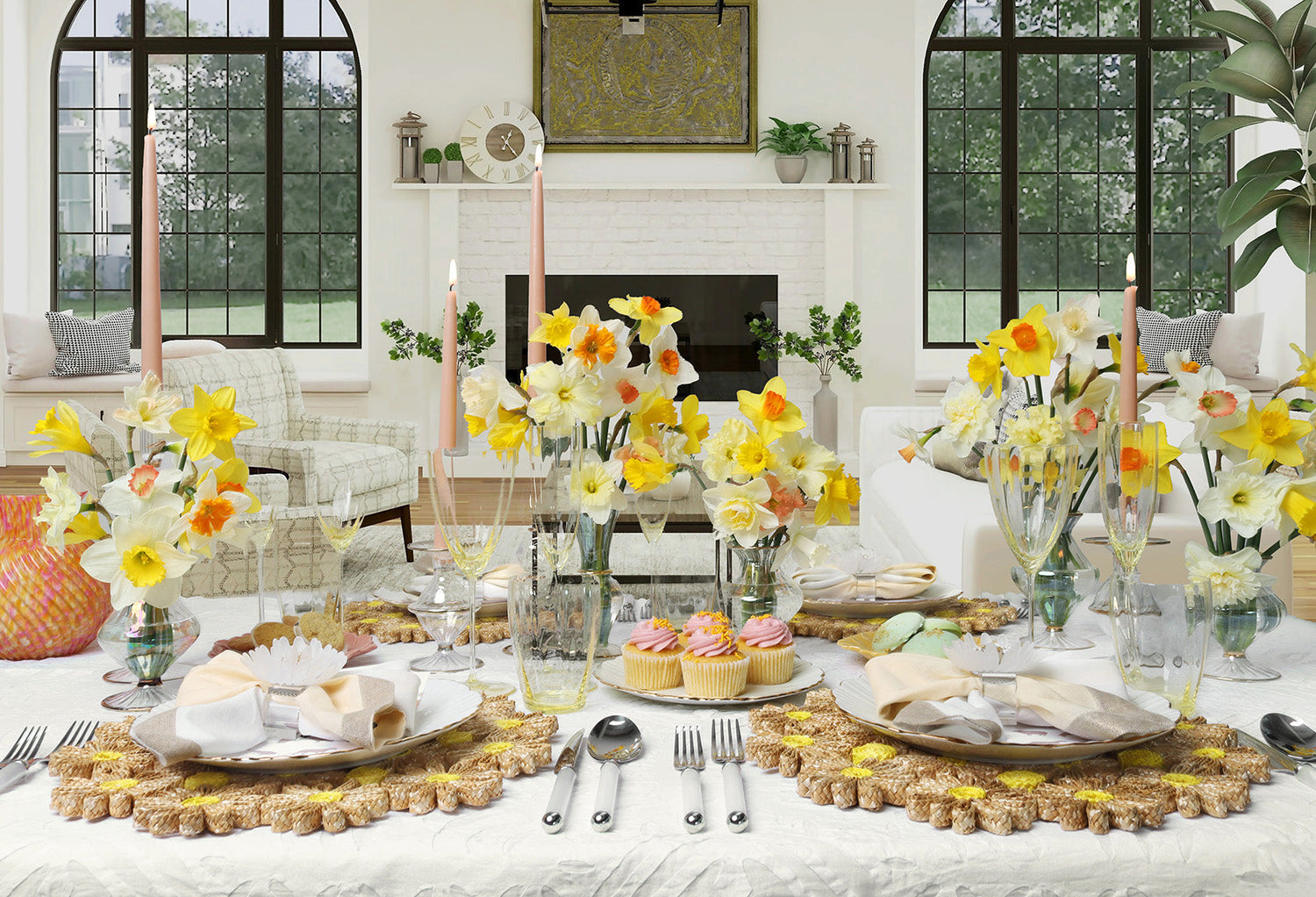 luxury glass vases for flowers and dining room centerpiece ideas styled by Kim Seybert