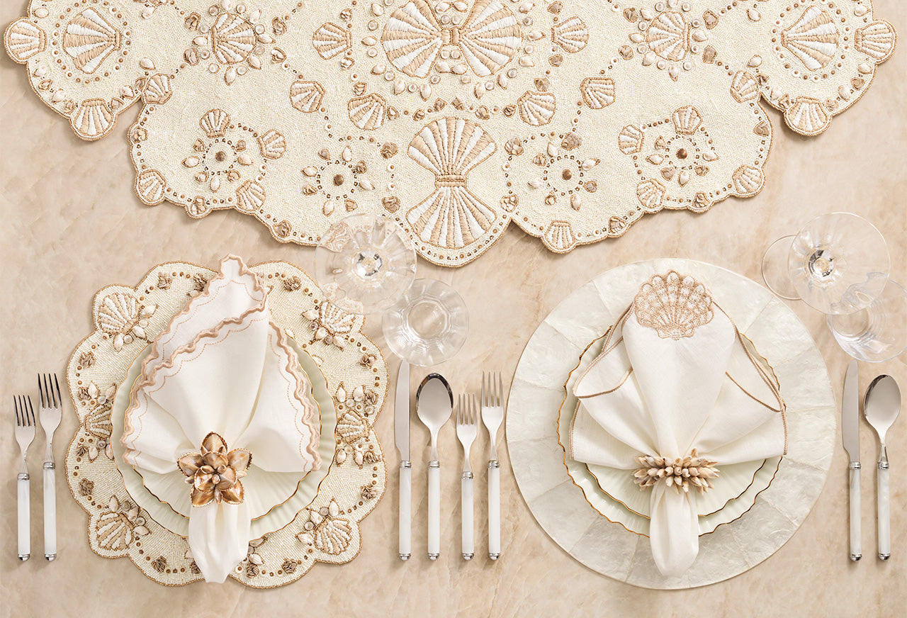 modern table runner minimalist neutral coastal decor