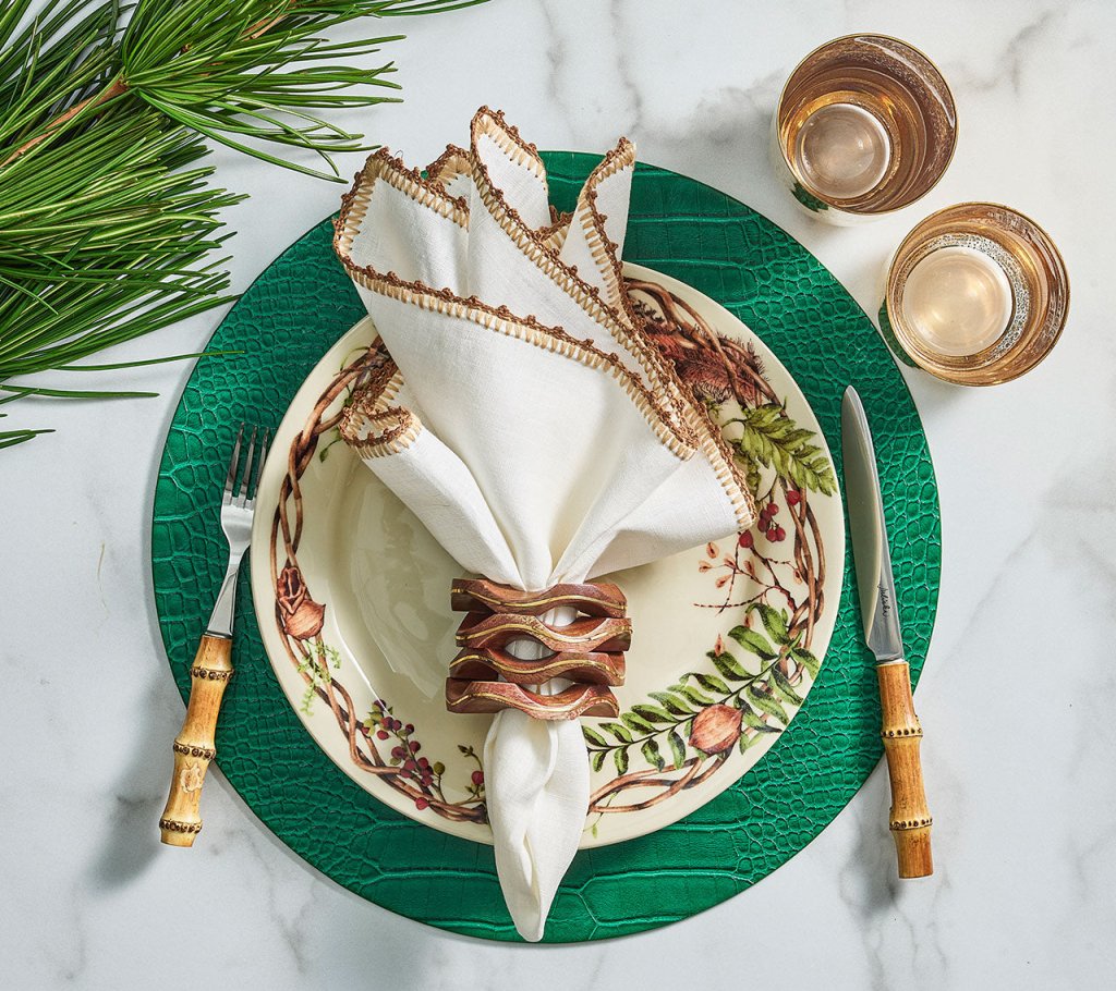 Croco Placemat in Emerald, Set of 4