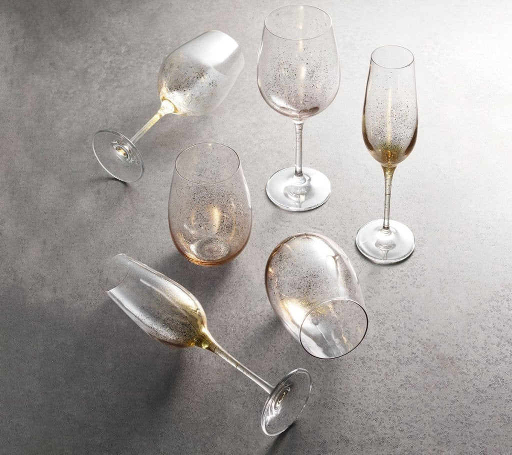 Kim Seybert, Inc.Orion Wine Glass in Gold, Set of 4Glassware