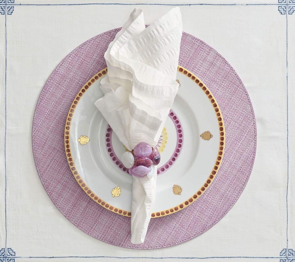 Kim Seybert, Inc.Sea Stone Napkin Ring in Lilac, Set of 4Napkin Rings