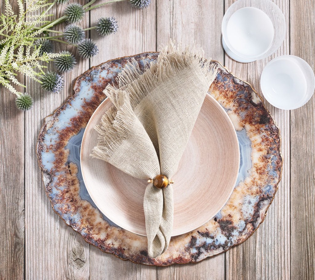 Kim Seybert, Inc.Strata Placemat in Beige, Taupe & Gray, Set of 4Placemats