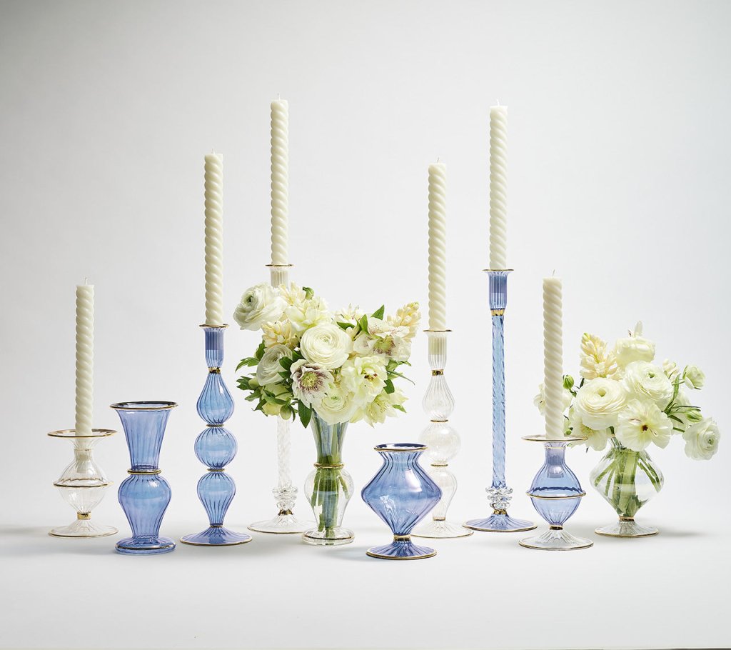 Kim Seybert, Inc.Ripple Candle Holder in BlueHome Decor