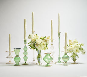 Kim Seybert Luxury Blossom Candle Holder in Green