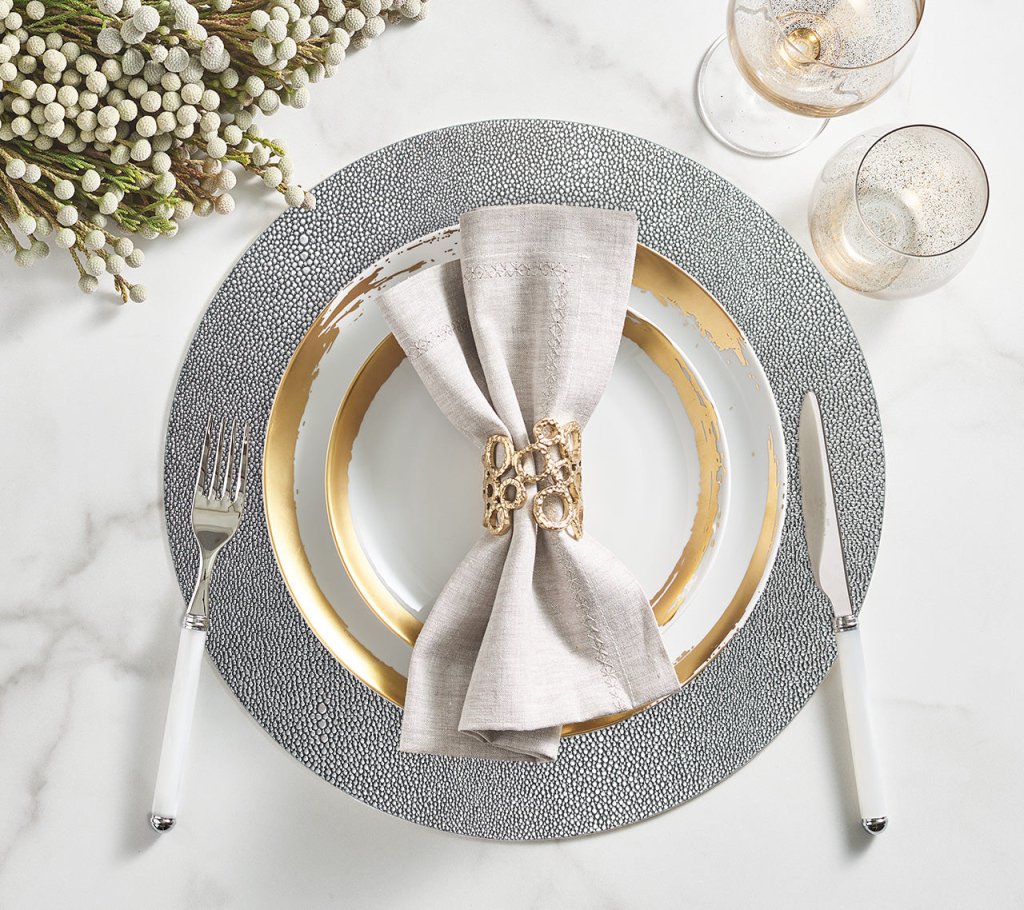 Pebble Placemat in Pyrite, Set of 4