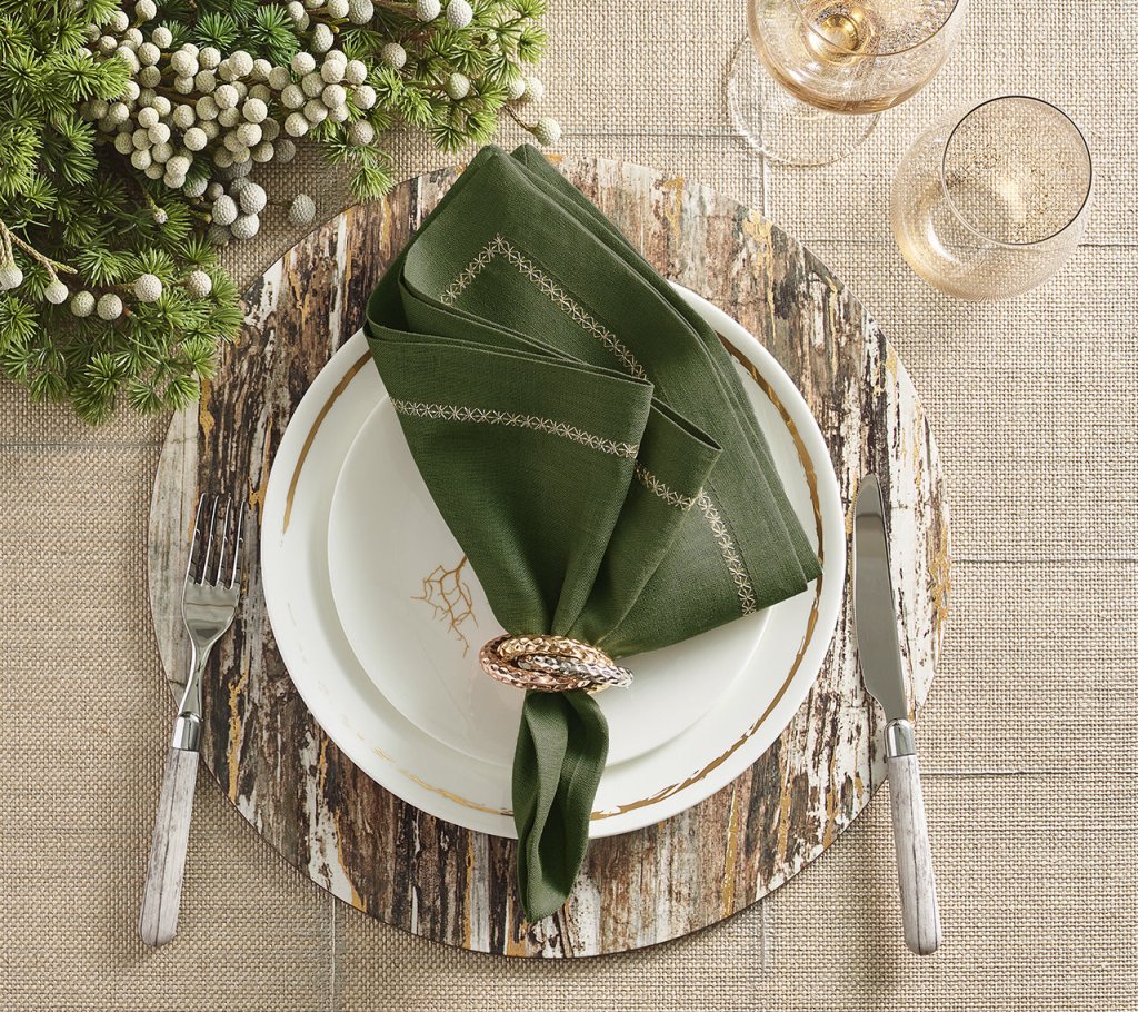 Kim Seybert, Inc.Classic Napkin in Olive, Set of 4Napkins