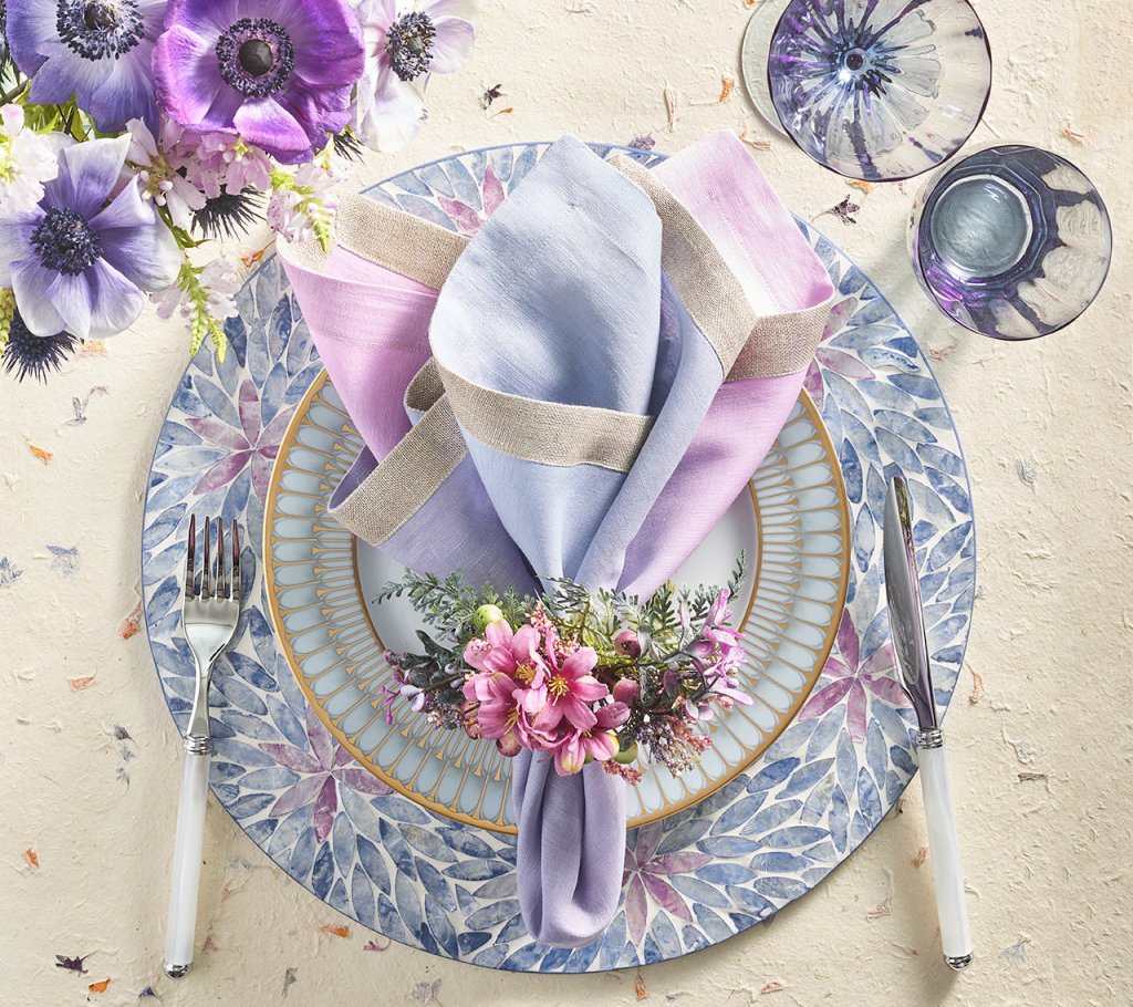 Dip Dye Napkins in Cool Tones, Set of 4