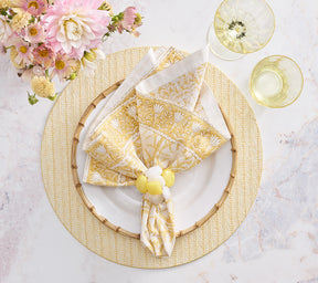 Kim Seybert Luxury Provence Napkin in yellow,