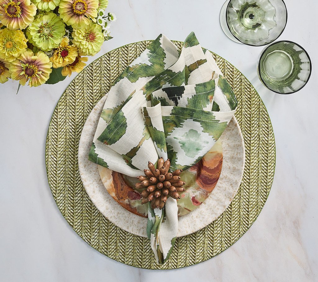 Kim Seybert, Inc.Chevron Placemat in Moss, Set of 4Placemats