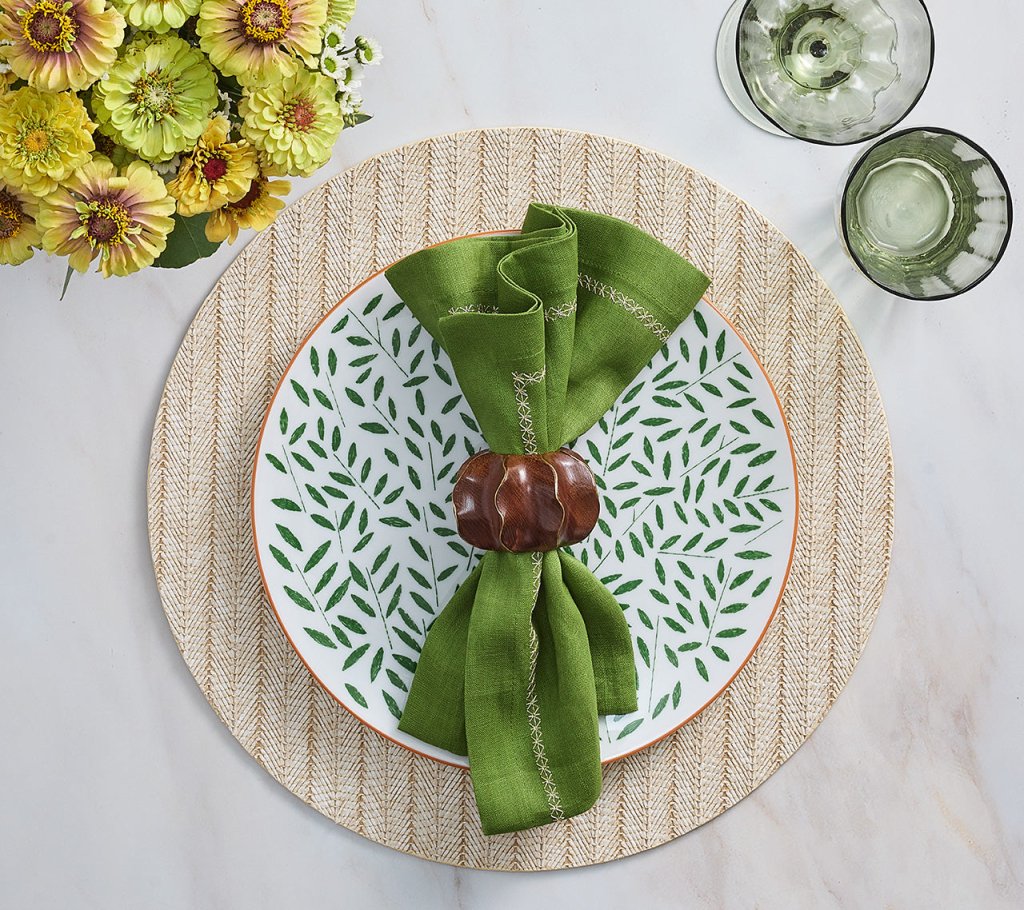 Kim Seybert, Inc.Classic Napkin in Spring Green, Set of 4Napkins