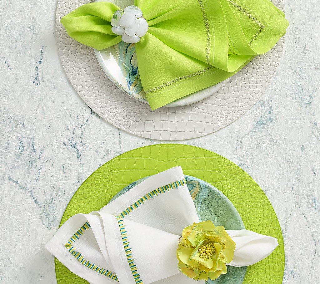 Kim Seybert, Inc.Gardenia Napkin Ring in Citron, Set of 4Napkin Rings