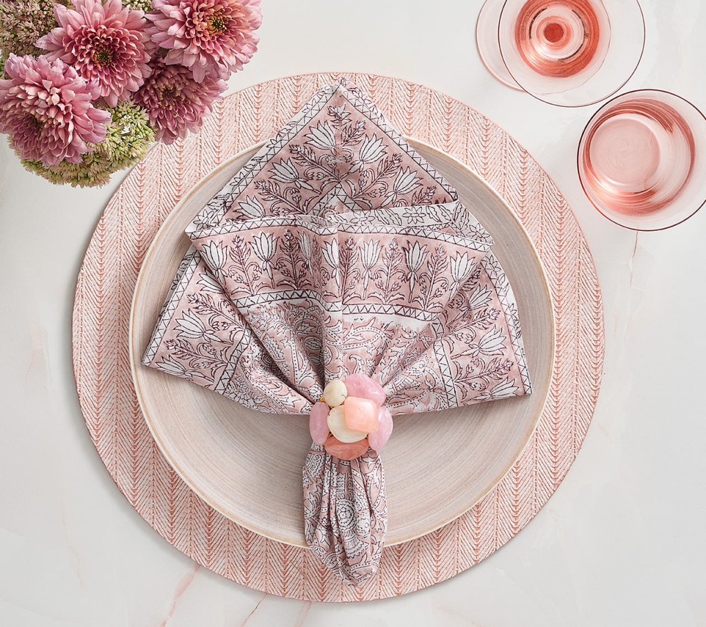 Kim Seybert, Inc.Sea Stone Napkin Ring in Blush, Set of 4Napkin Rings