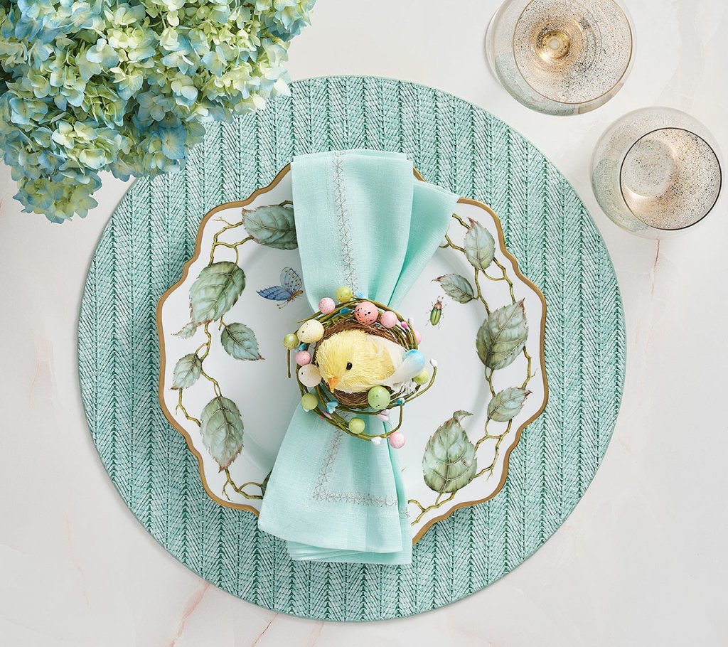 Herringbone Placemat in Seafoam, Set of 4