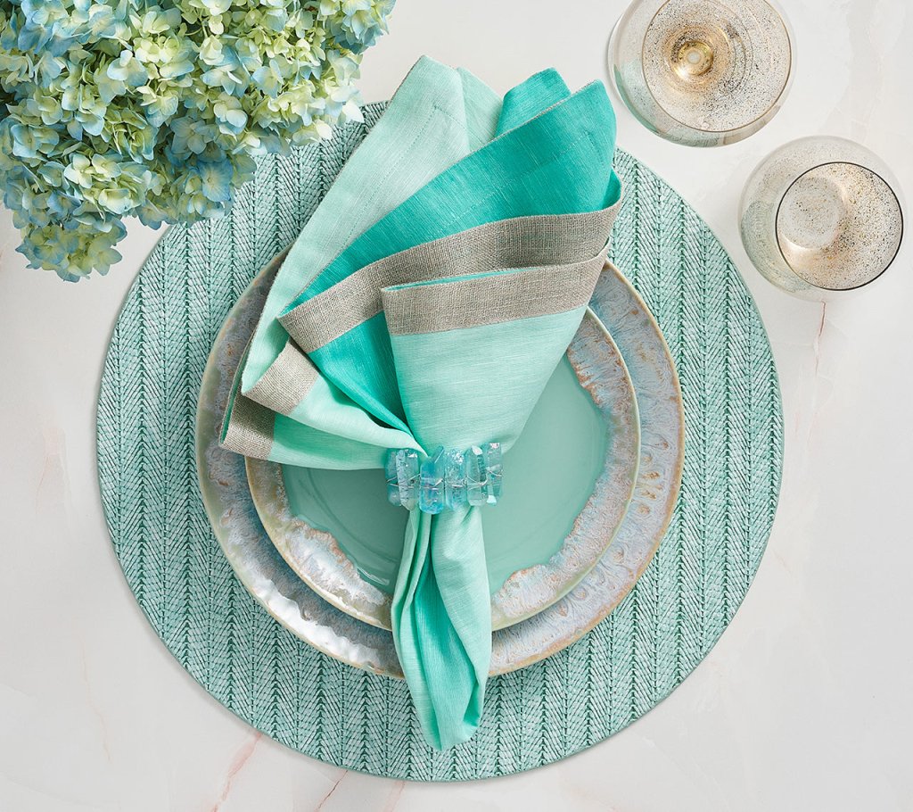 Herringbone Placemat in Seafoam, Set of 4