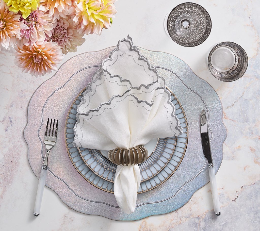 Demilune Napkin Ring in Silver, Set of 4