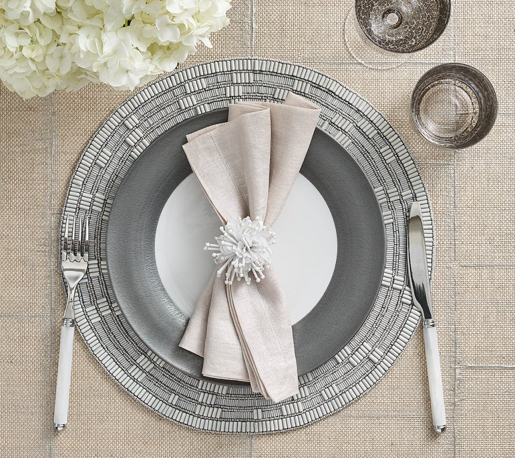 Starburst Napkin Ring in White, Set of 4