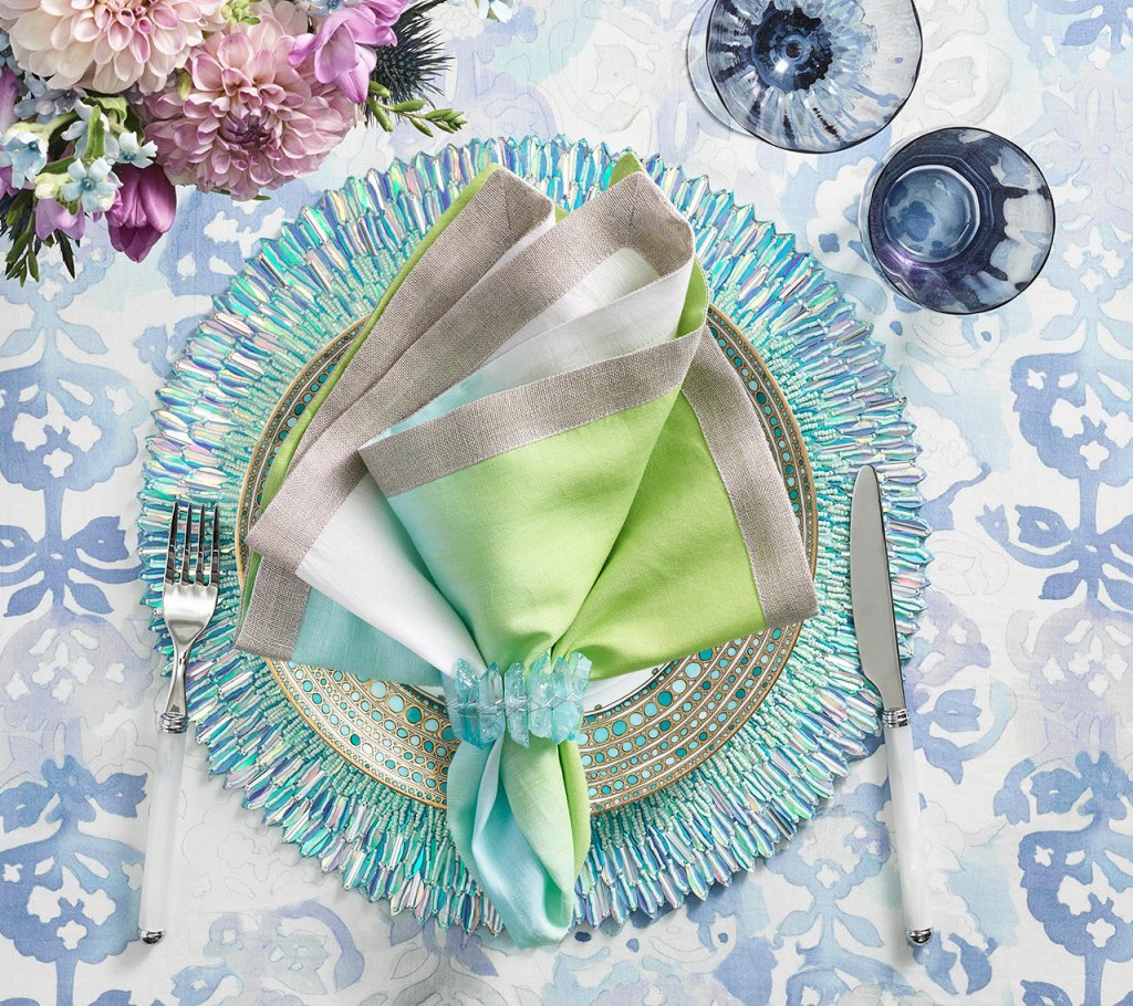 Kim Seybert, Inc.Dip Dye Napkin in Blue & Green, Set of 4Napkins