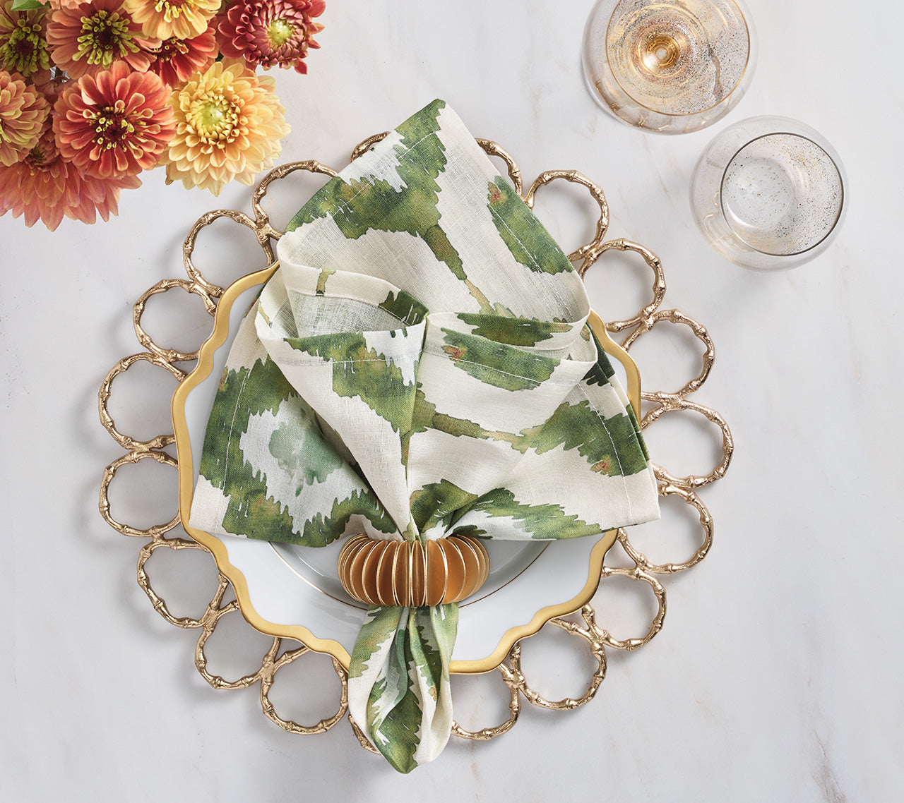 Kim Seybert Luxury Watercolor Napkin in Olive