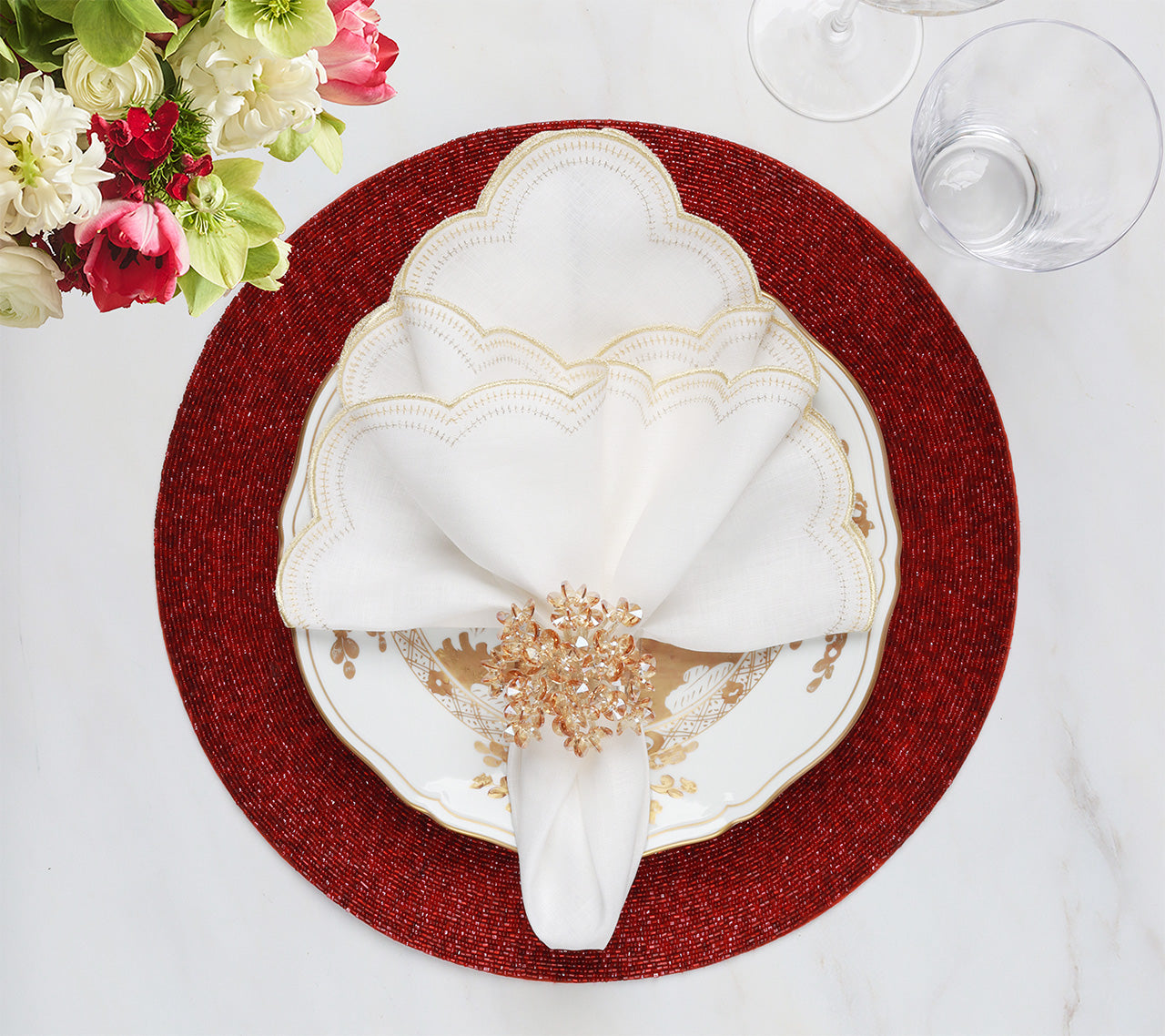 Confetti Placemat in Red, Set of 4