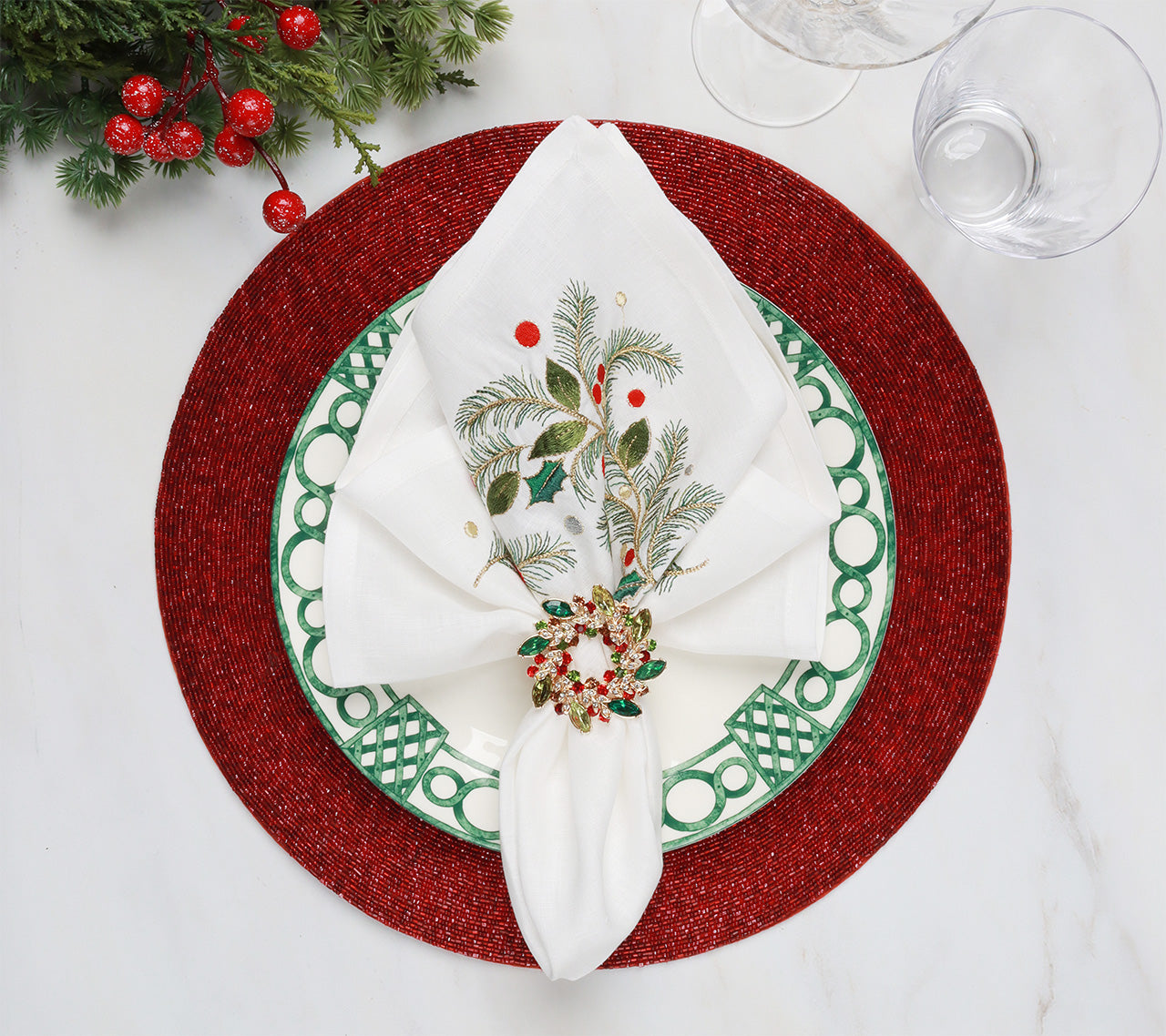 Confetti Placemat in Red, Set of 4