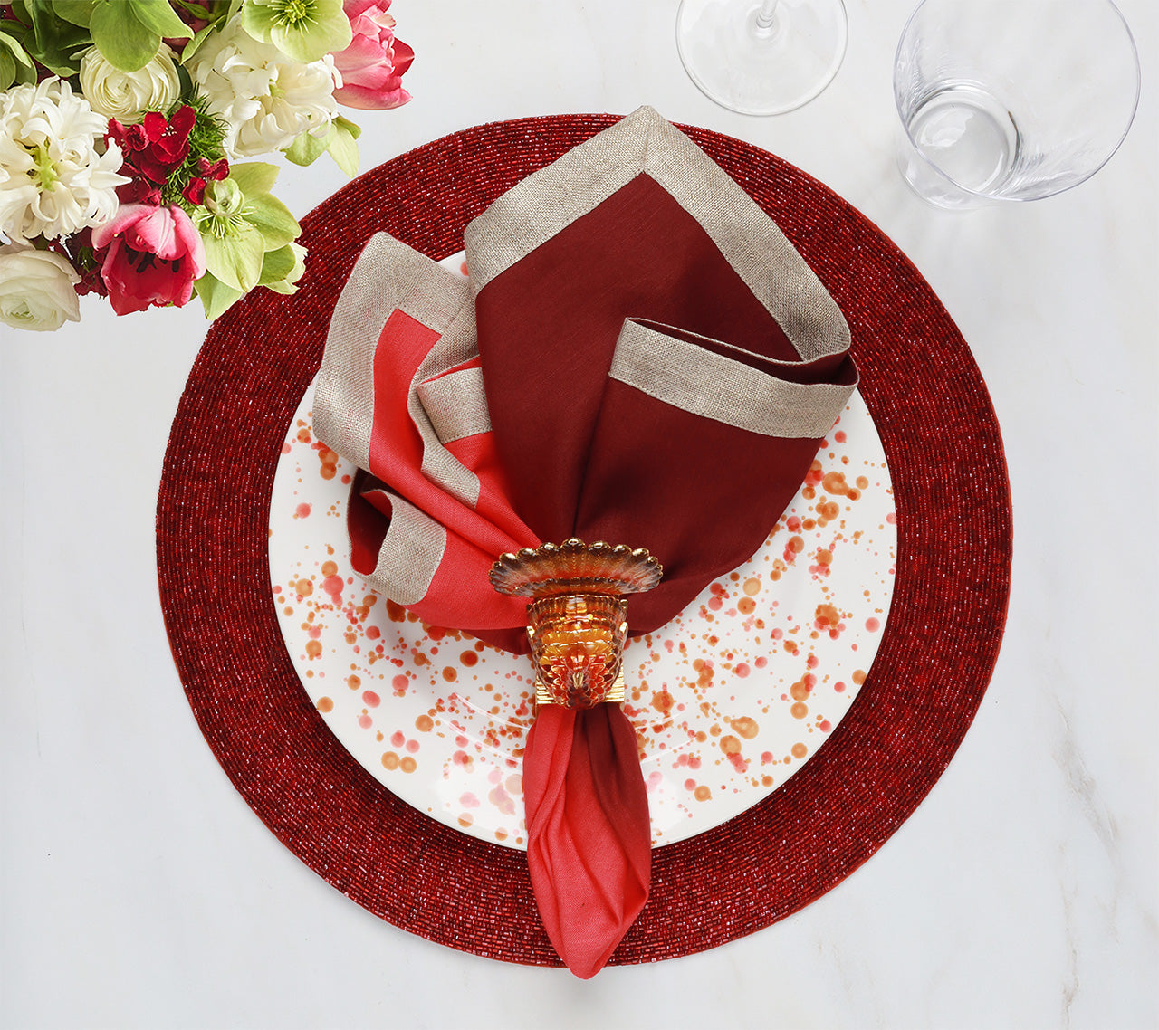 Confetti Placemat in Red, Set of 4