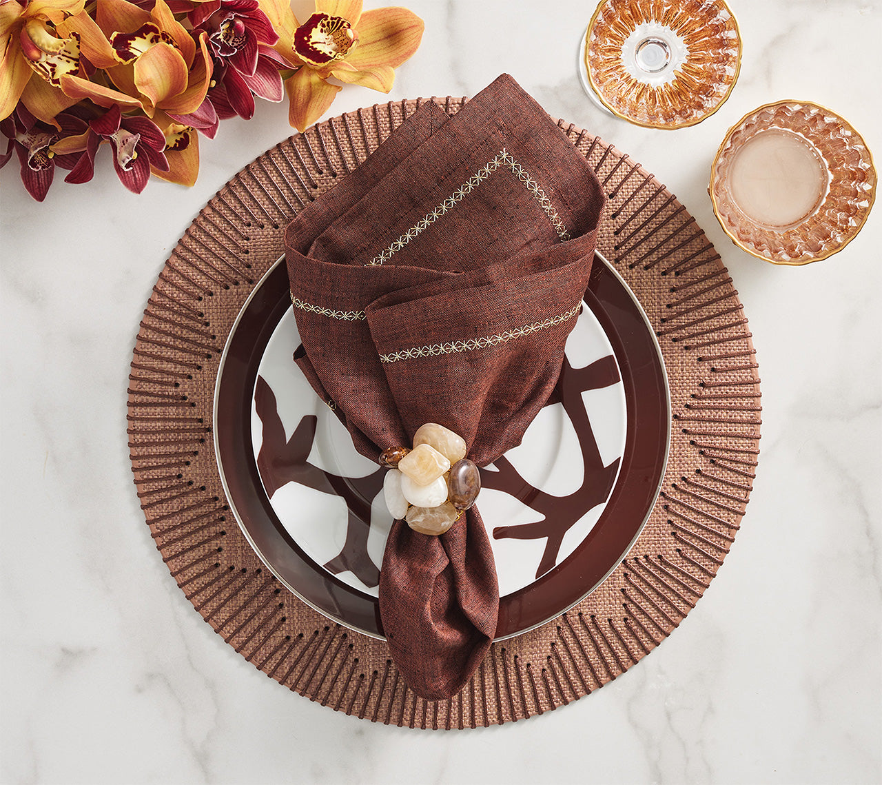 Dream Weaver Placemat in Brown, Set of 4