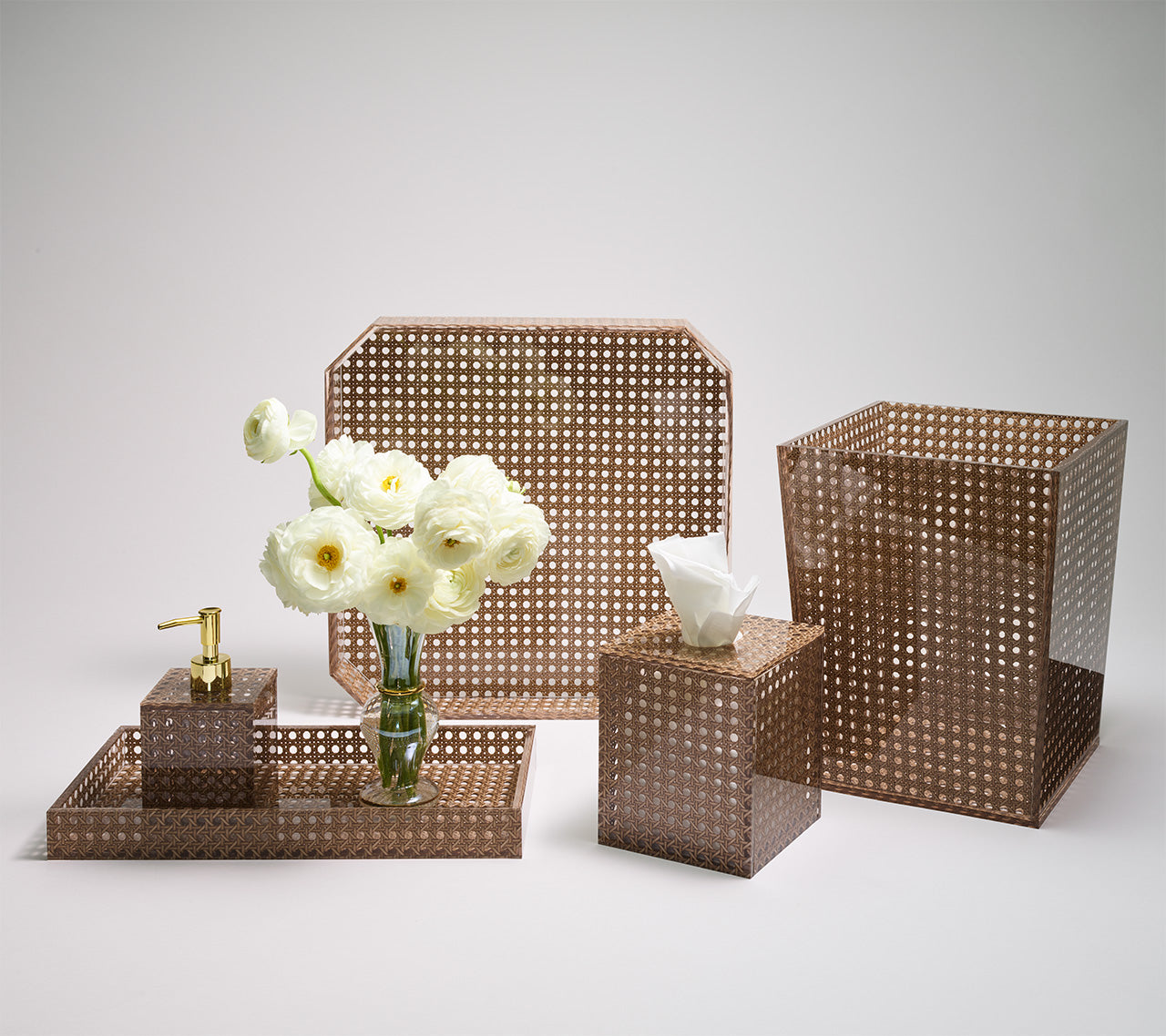 Reed Vanity Tray in Brown, 14.5"L x 7.5"W