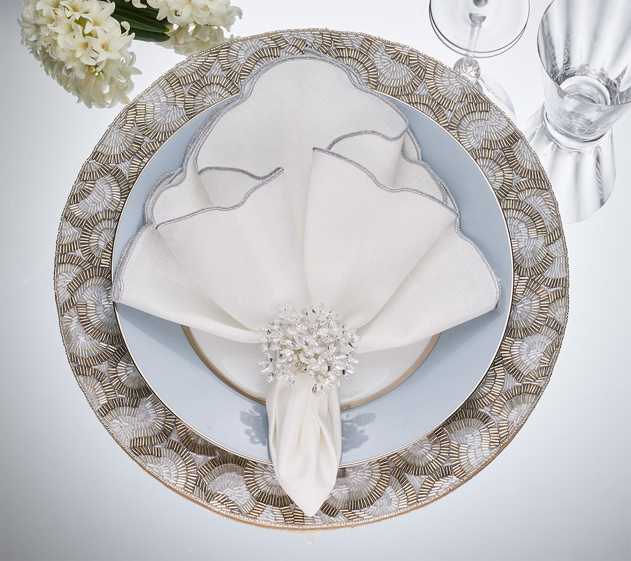 Lune Placemat in Silver, Set of 2