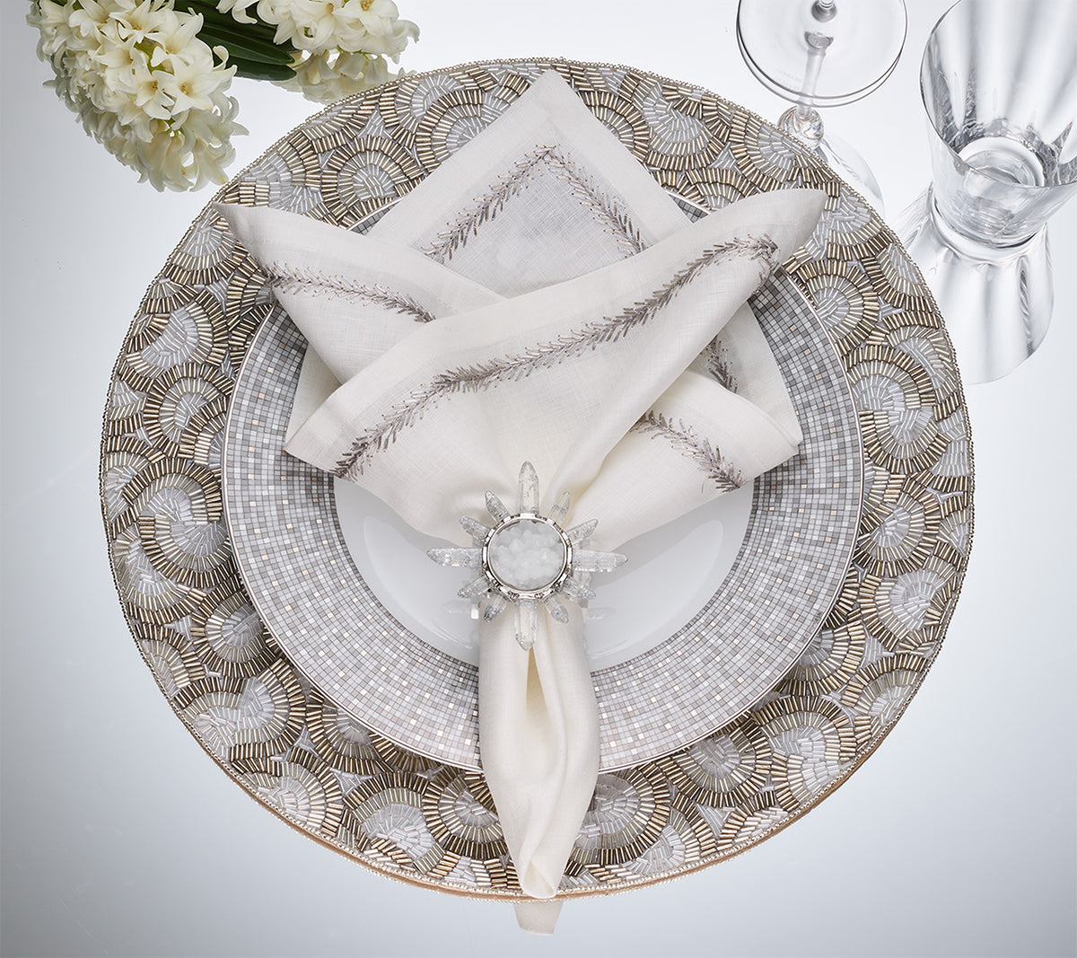 Lune Placemat in Silver, Set of 2