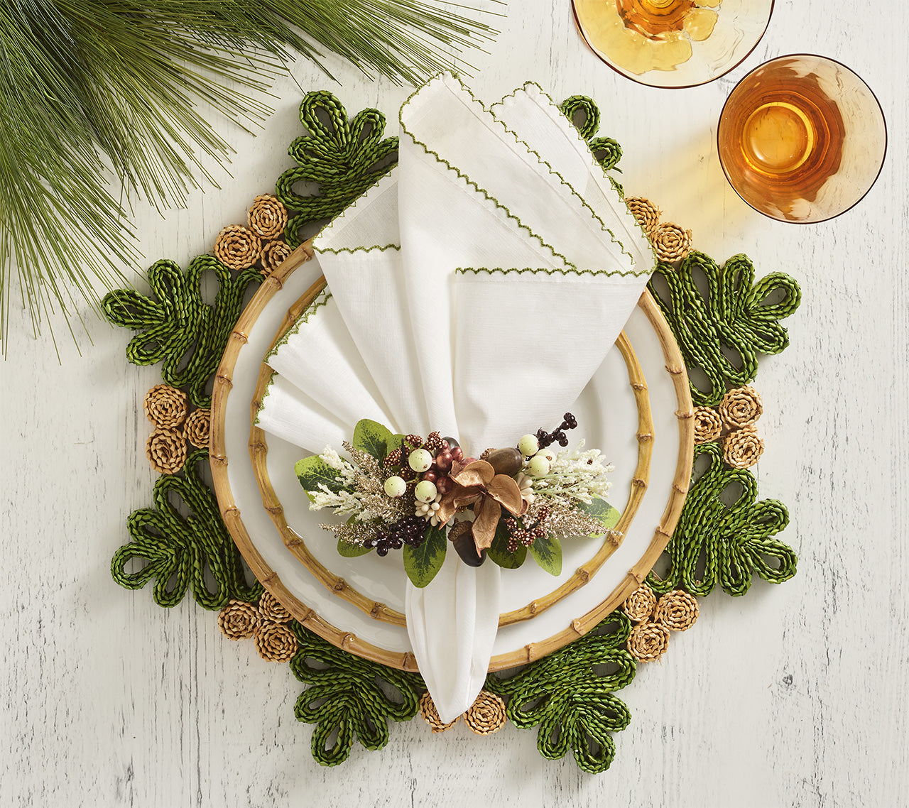 Verve Placemat in Green & Natural, Set of 4