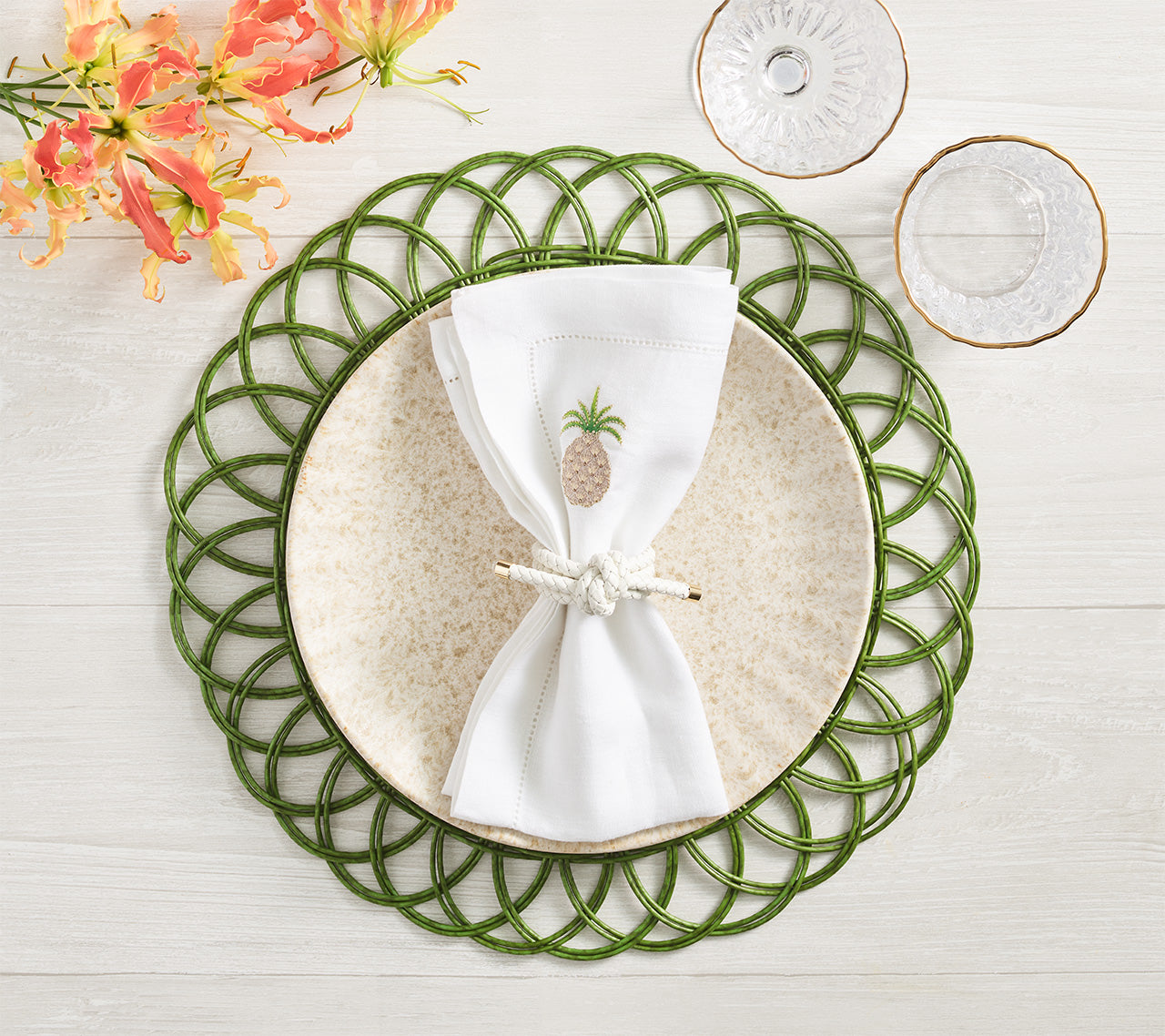 Pineapple Napkin in White & Multi
