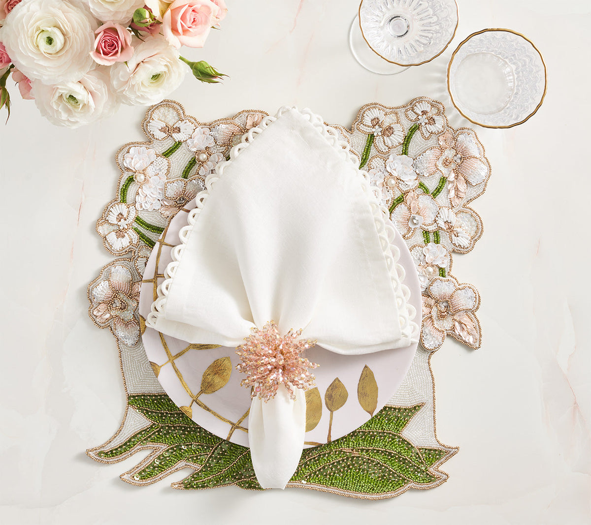 Brilliant Napkin Ring in Blush, Set of 4