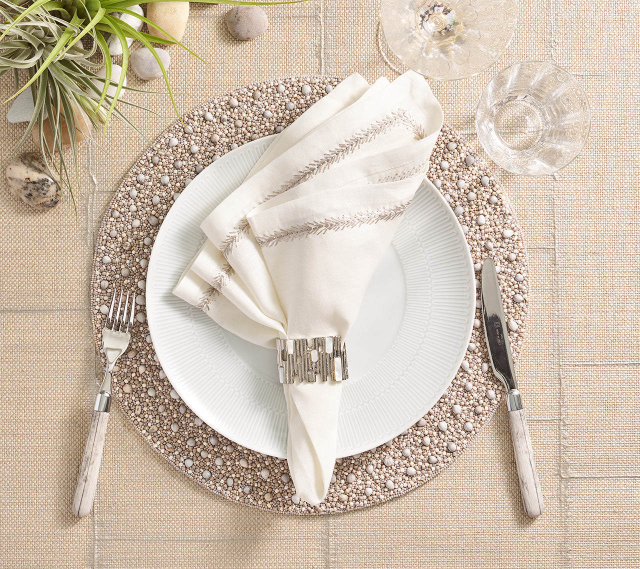 Matrix Napkin Ring in Silver, Set of 4