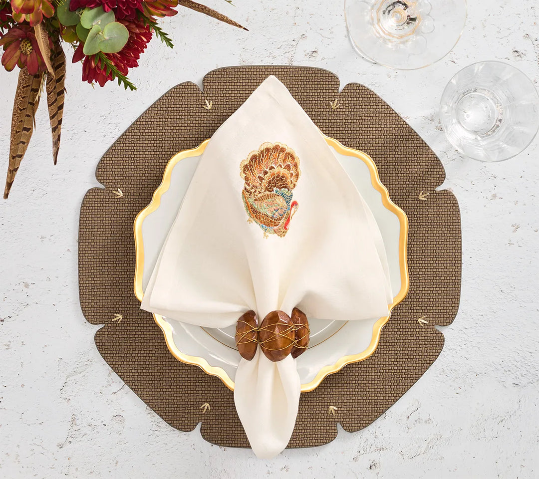 Gobble Napkin in White & Multi, Set of 4