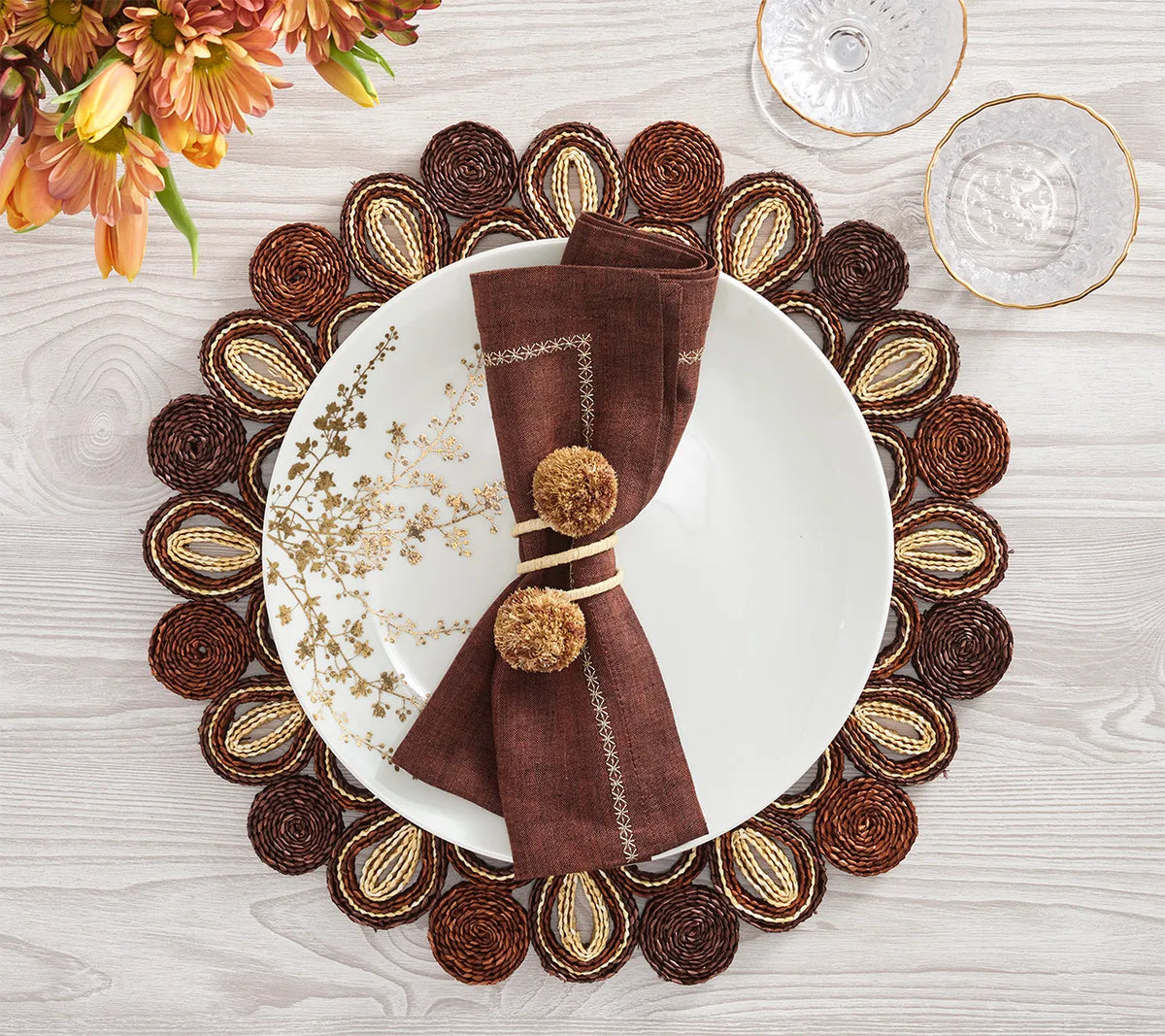Marisol Placemat in Brown & Natural, Set of 4