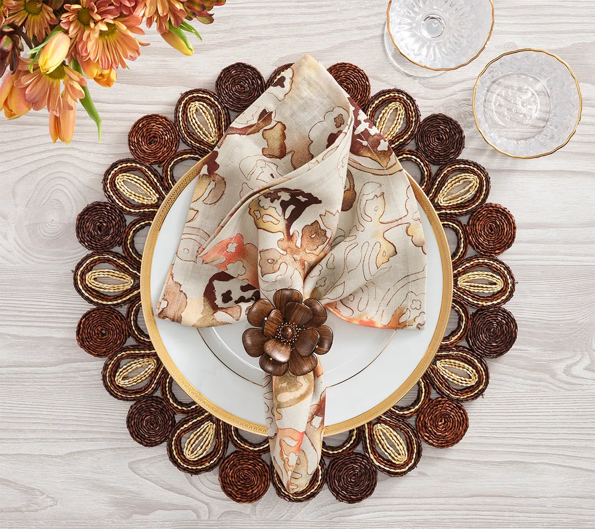 Marisol Placemat in Brown & Natural, Set of 4
