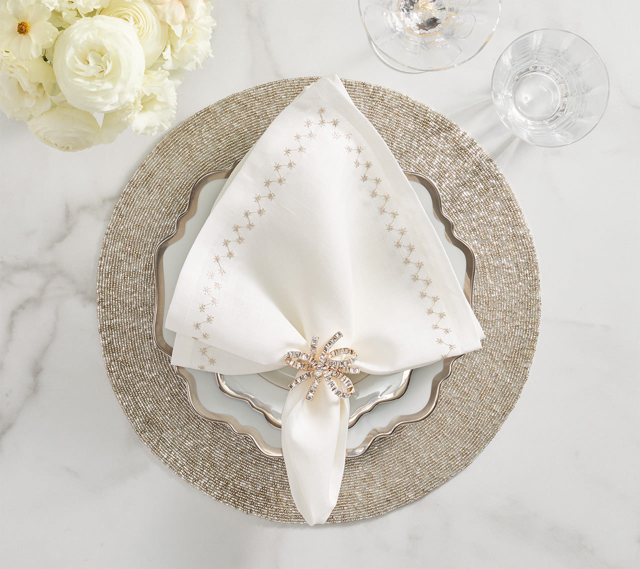 Confetti Placemat in Silver, Set of 4