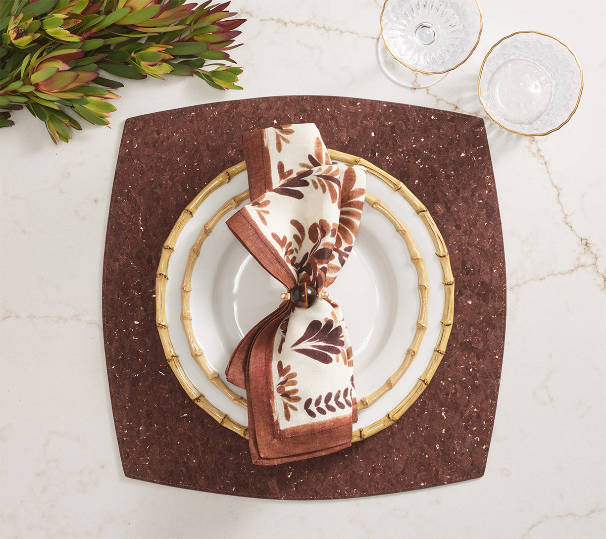 Botanica Napkin in Ivory & Brown, Set of 4