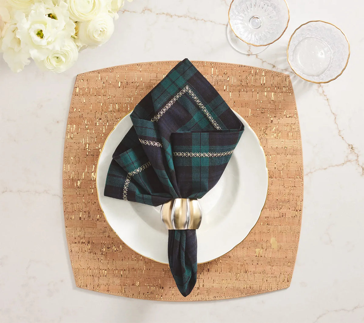 Watchplaid Napkin in Blue & Green, Set of 4