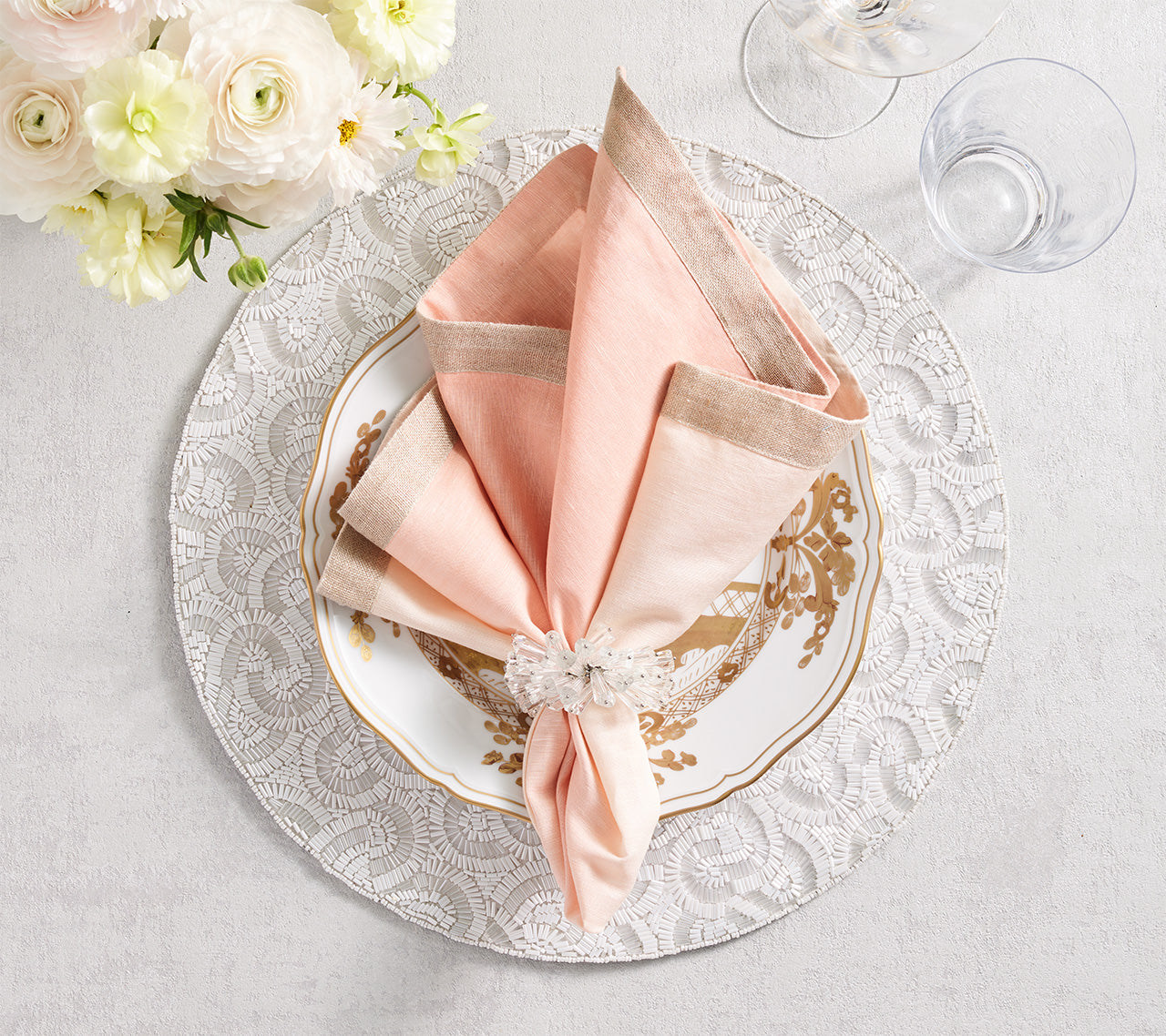 Lune Placemat in White, Set of 2