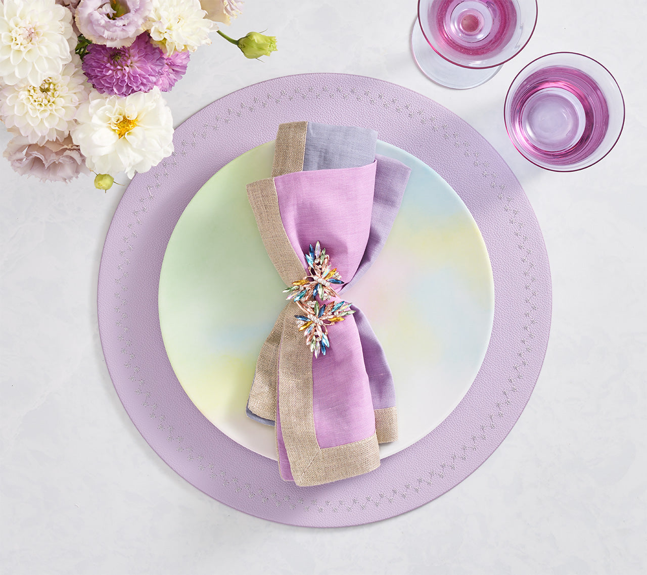 Dip Dye Napkins in Cool Tones, Set of 4