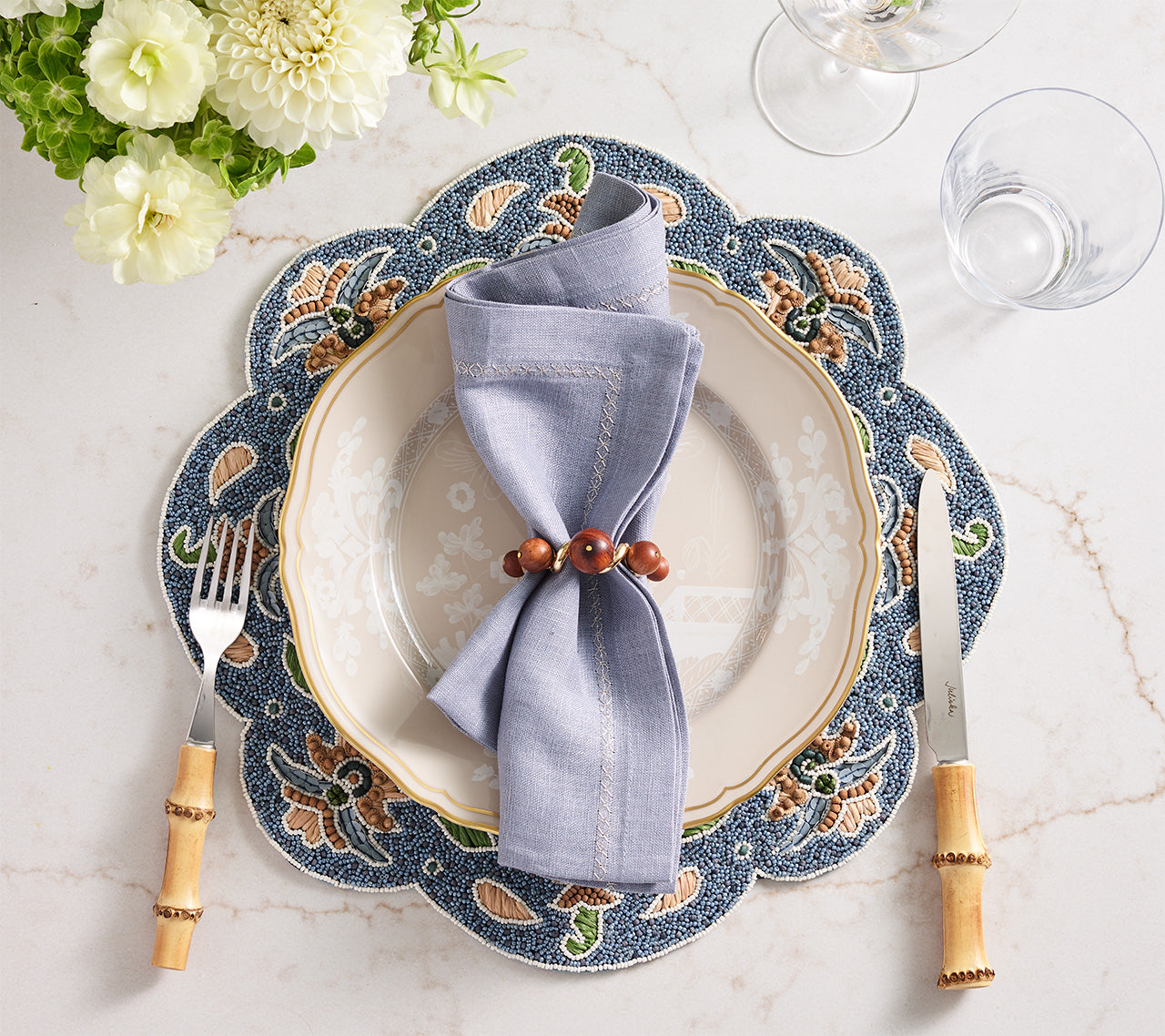 Terraza Placemat in Blue & Multi, Set of 2