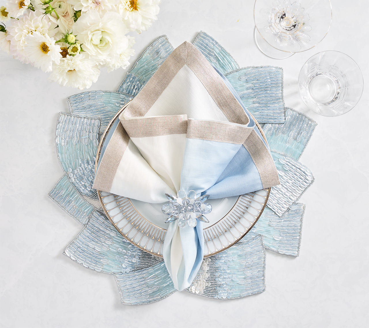 Tidal Placemat in Glacier Blue, Set of 2