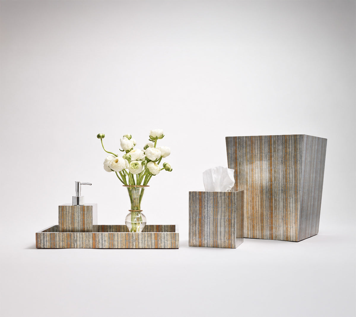 Russet Tissue Box Box in Gold & Silver