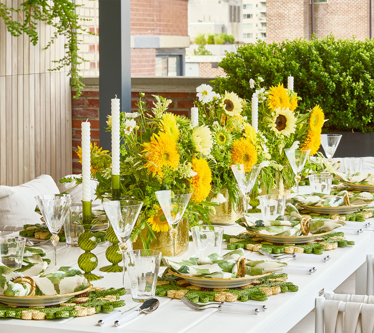 Verve Placemat in Green & Natural, Set of 4