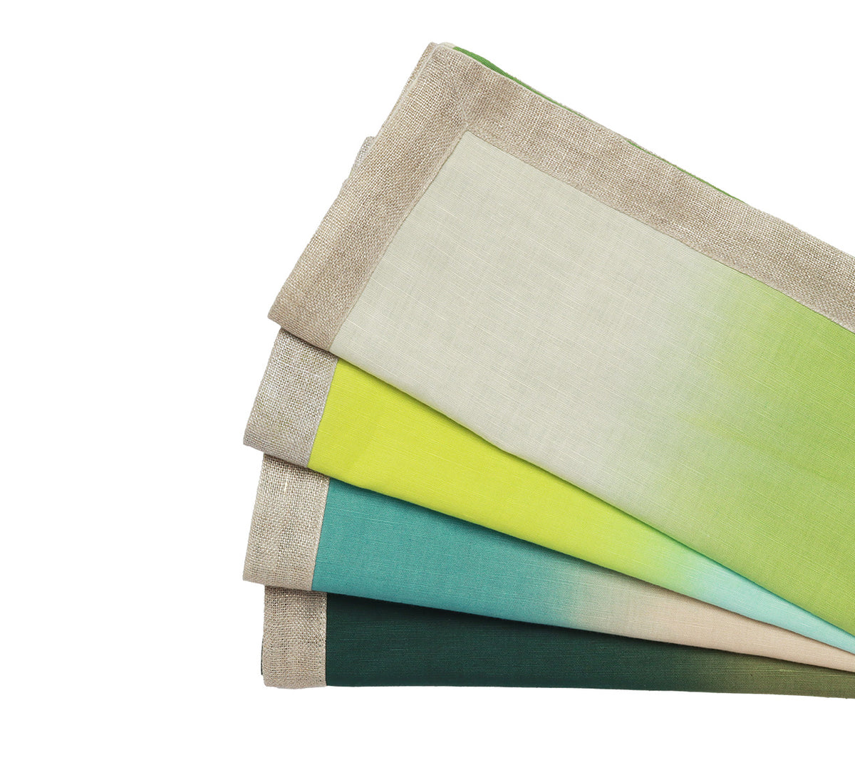 Dip Dye Napkins in Greens, Set of 4
