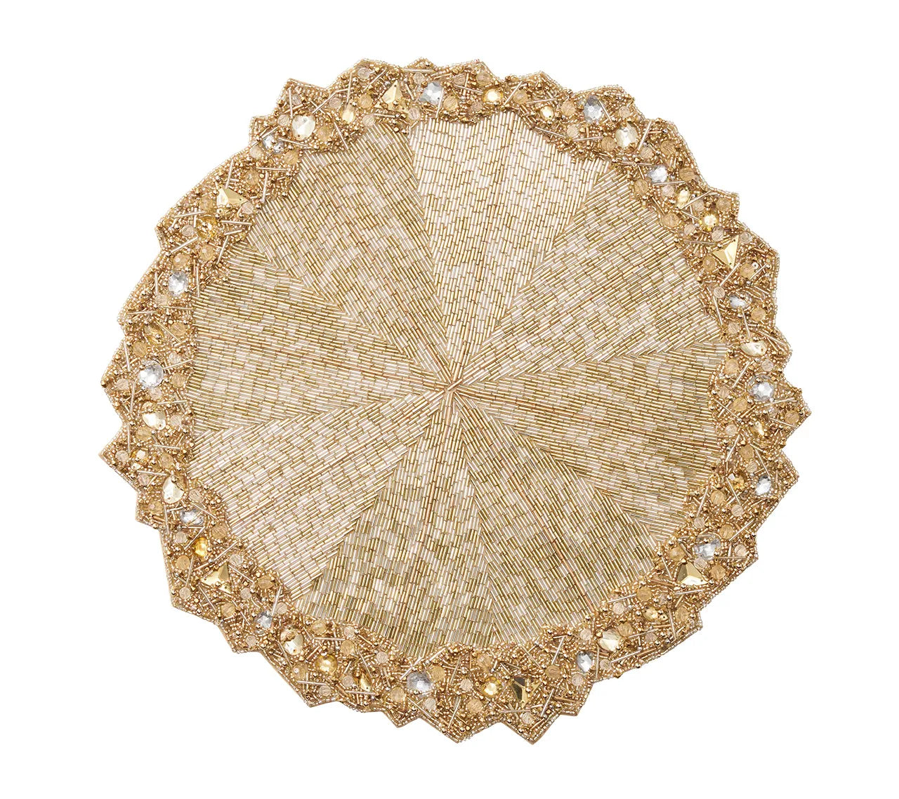 Aurelia Placemat in Champagne & Crystal, Set of 2