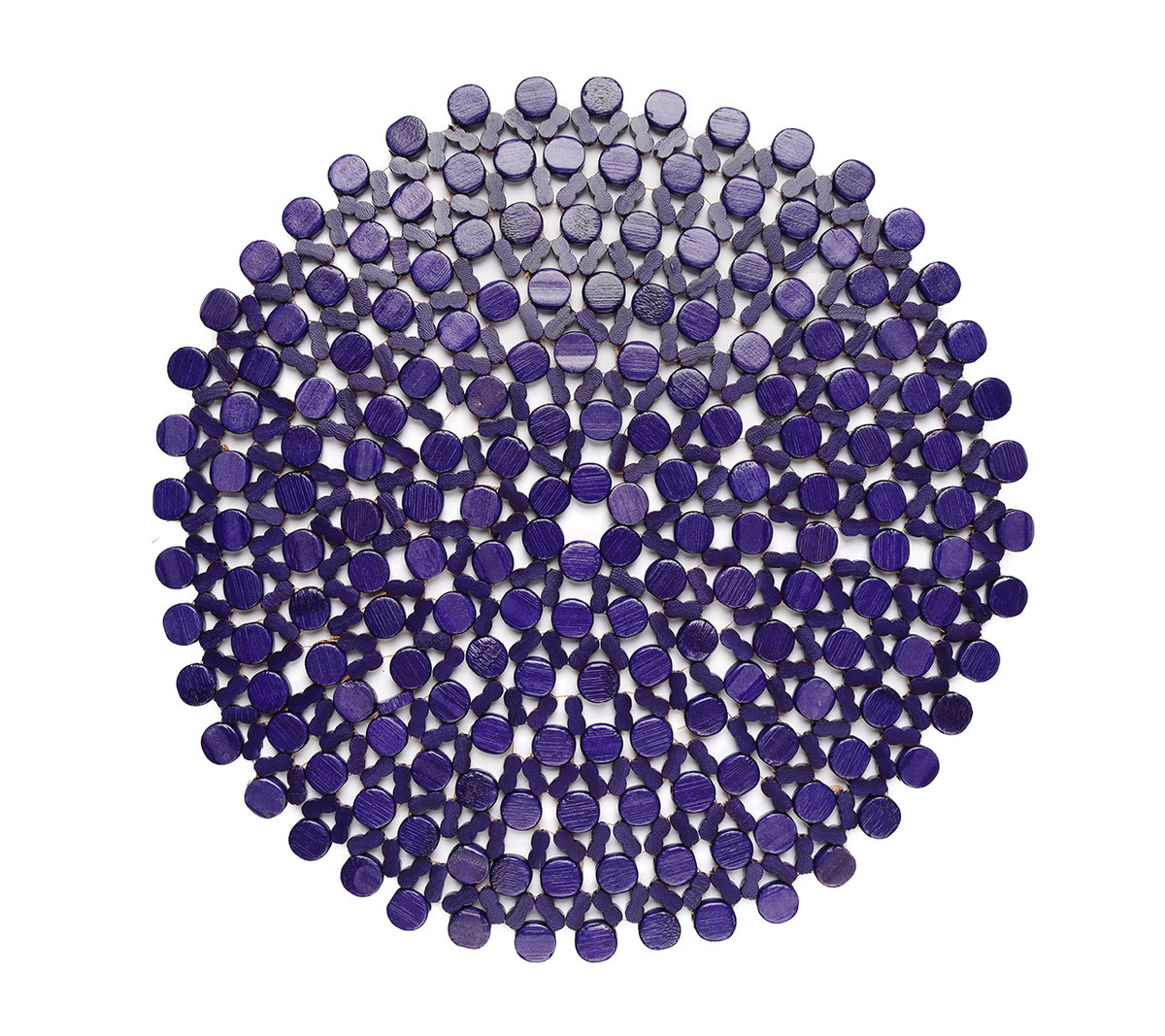 Round Bamboo Placemat in Navy Blue