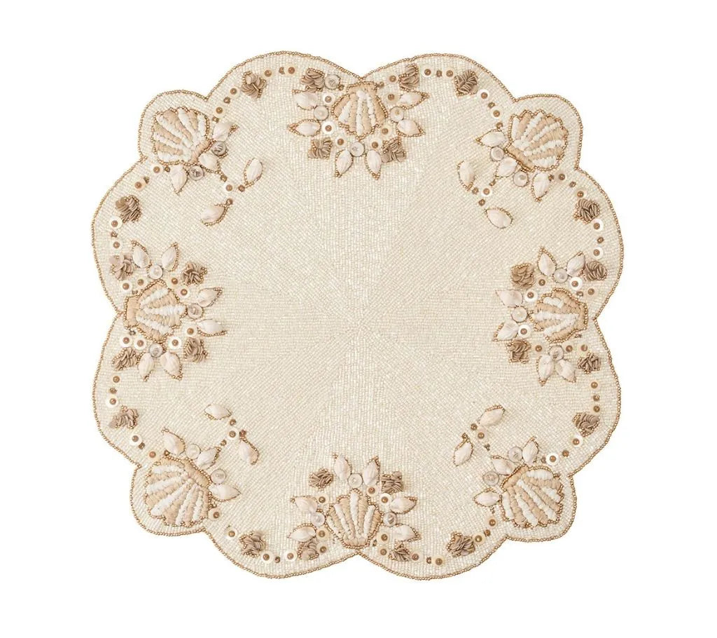 Beachcomber Placemat in Natural, Ivory & Gold, Set of 2