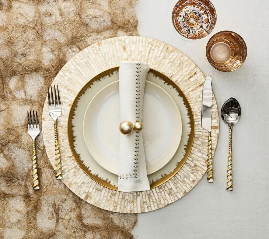 Byzantine Placemat in Ivory & Gold, Set of 4